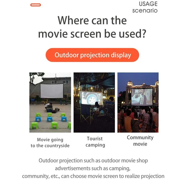 72 4 3 High Density Polyester Projector Film Curtain - Foldable 146x110cm Projection Area