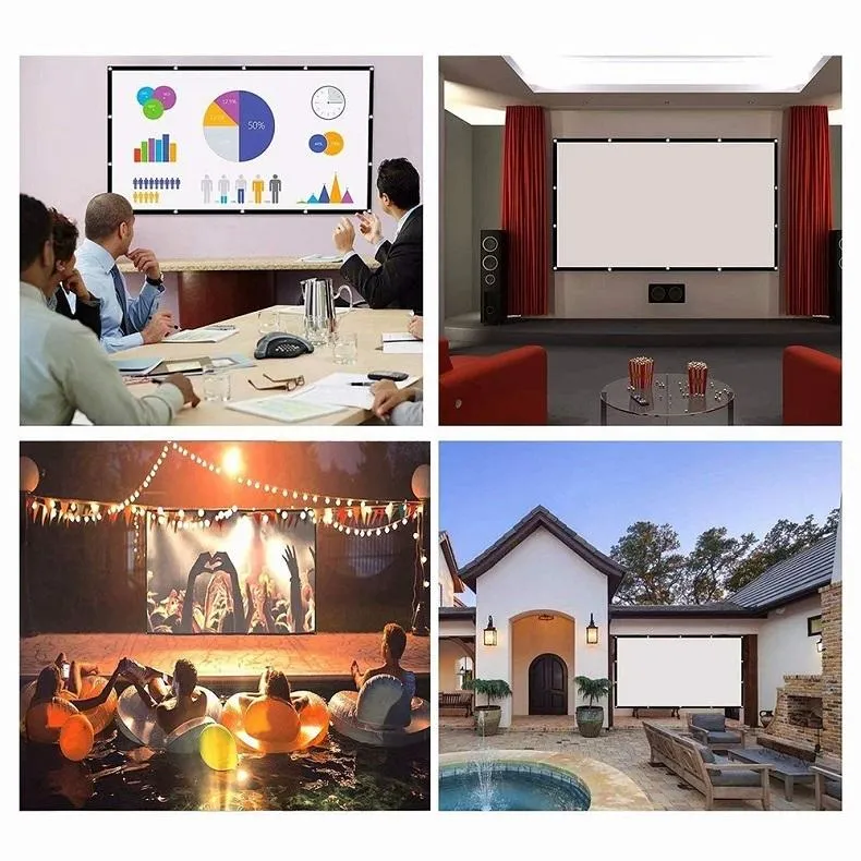 84 4 3 Projector Film Curtain - Thin Foldable Polyester - 172x125cm Projection Area