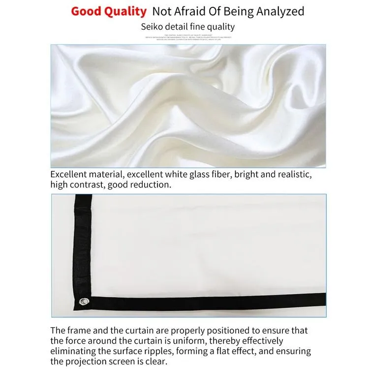 84 4 3 Projector Film Curtain - Thin Foldable Polyester - 172x125cm Projection Area