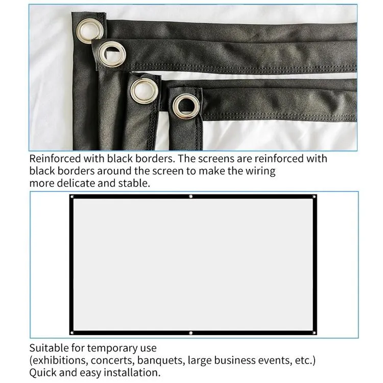 84 4 3 Projector Film Curtain - Thin Foldable Polyester - 172x125cm Projection Area
