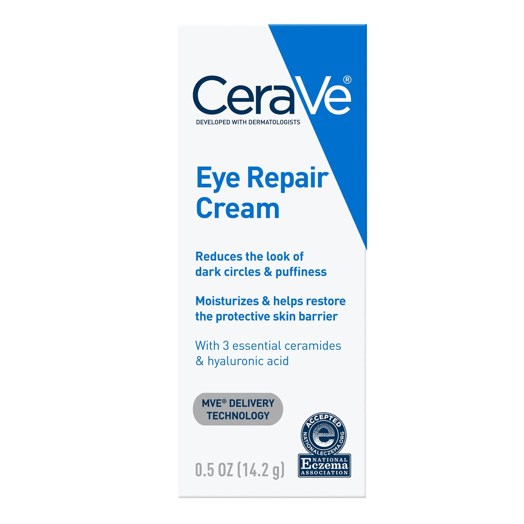 CeraVe Eye Repair Cream for Dark Circles and Puffiness for All Skin Types, 0.5 oz