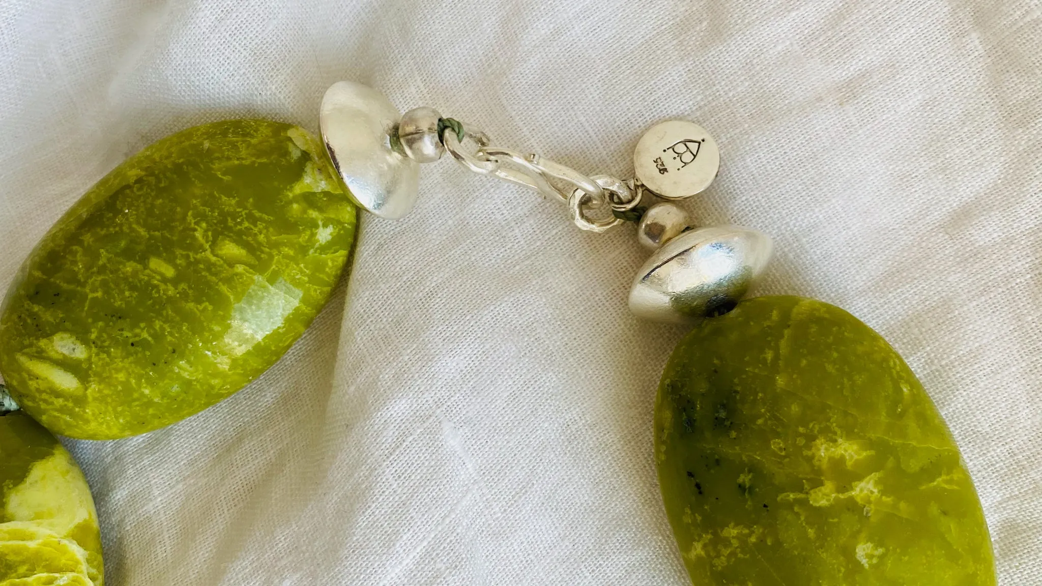 Large Serpentine Necklace. Sterling Silver.