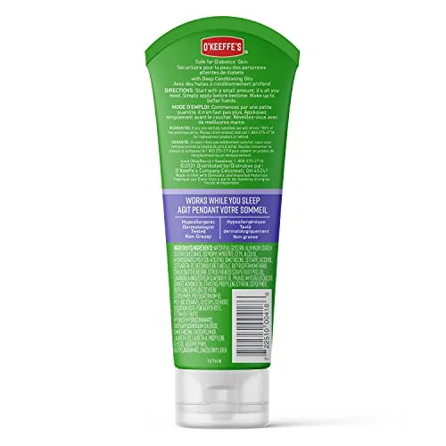 O'Keeffe's Working Hands Night Treatment Hand Cream 2pk, Restorative Lotion Works While You Sleep, Deep Conditioning Oils, Two 7oz/198g Tubes, (Pack of 2), 107623, White