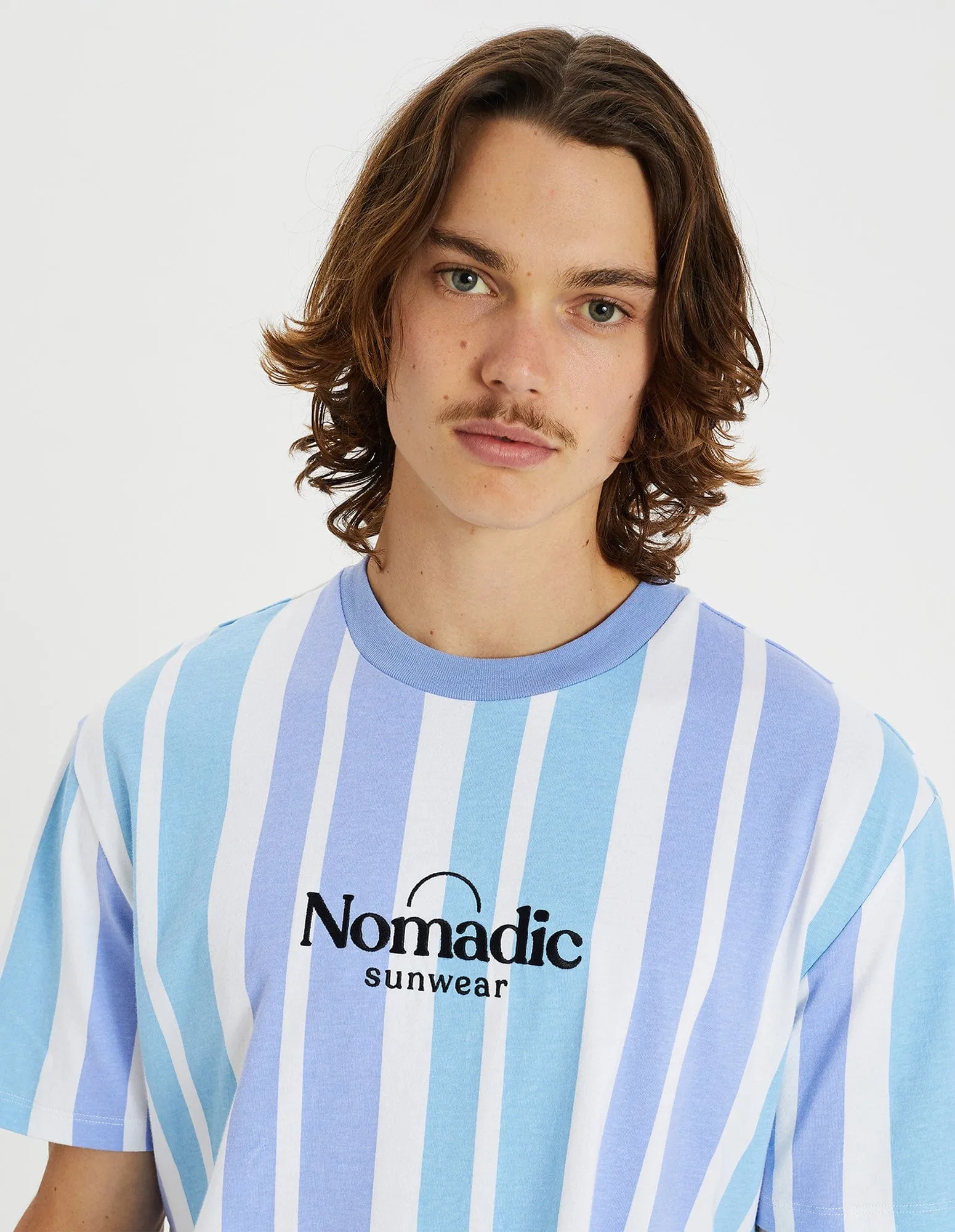 Pacific Relaxed Tee in Air Blue Stripe