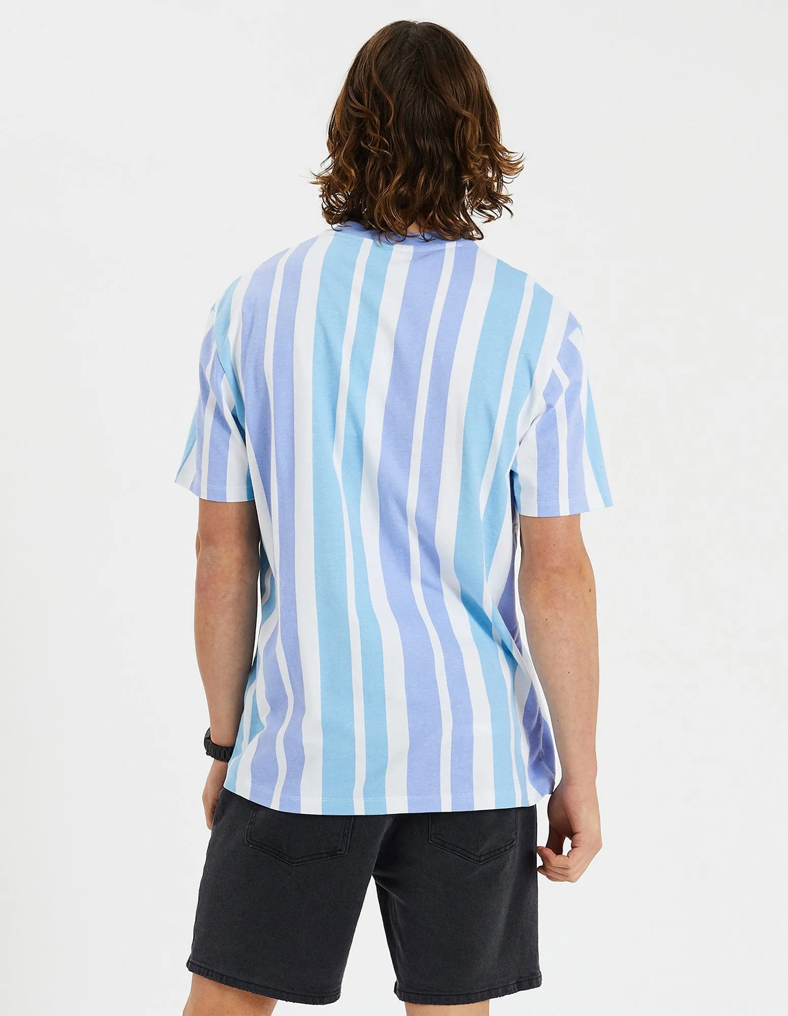 Pacific Relaxed Tee in Air Blue Stripe