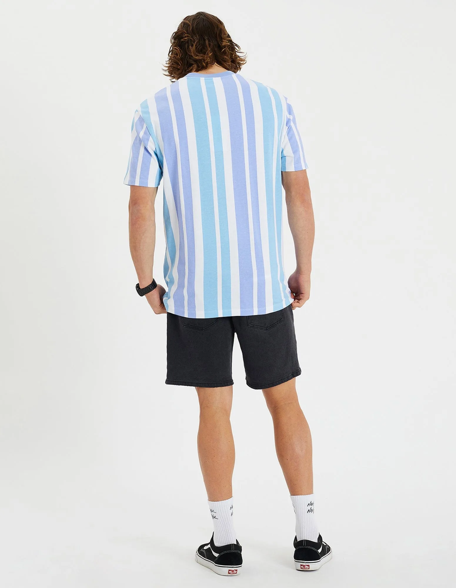 Pacific Relaxed Tee in Air Blue Stripe