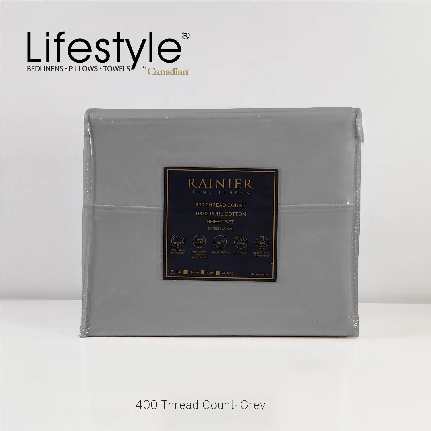 Rainier | 400 Thread Count | 4PC Bed Sheet Set (100% Cotton)