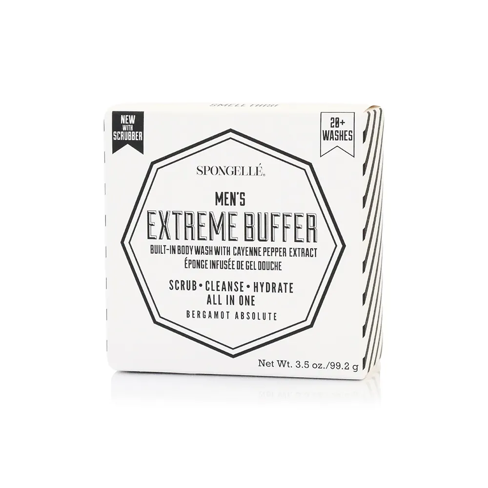 Spongelle - 20  Mens Extreme Buffer w/ Black Scrubber (Bergamot): 3.5 oz
