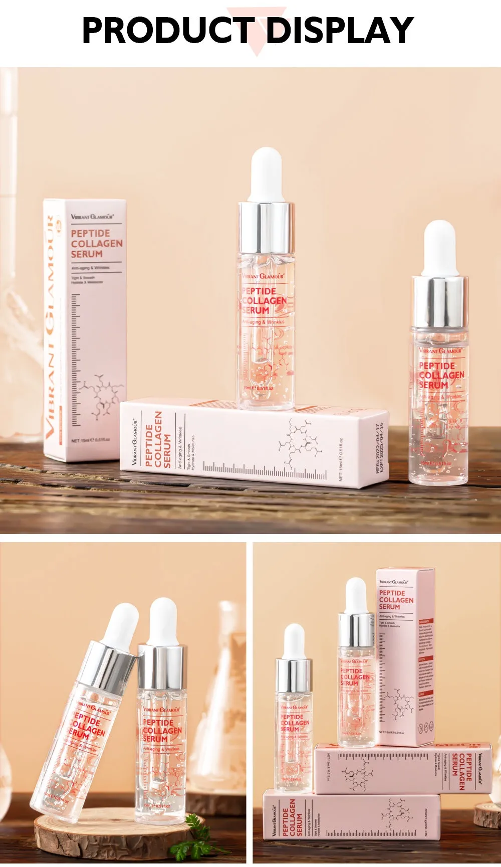 VIBRANT GLAMOUR – Peptide & Collagen Face Serum | Anti-Wrinkle, Hydrating, Natural Radiance